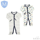 2 Pack Baby Sleep Suits Dinosaurs & Stars (Baby Sleepsuit) Mansuri